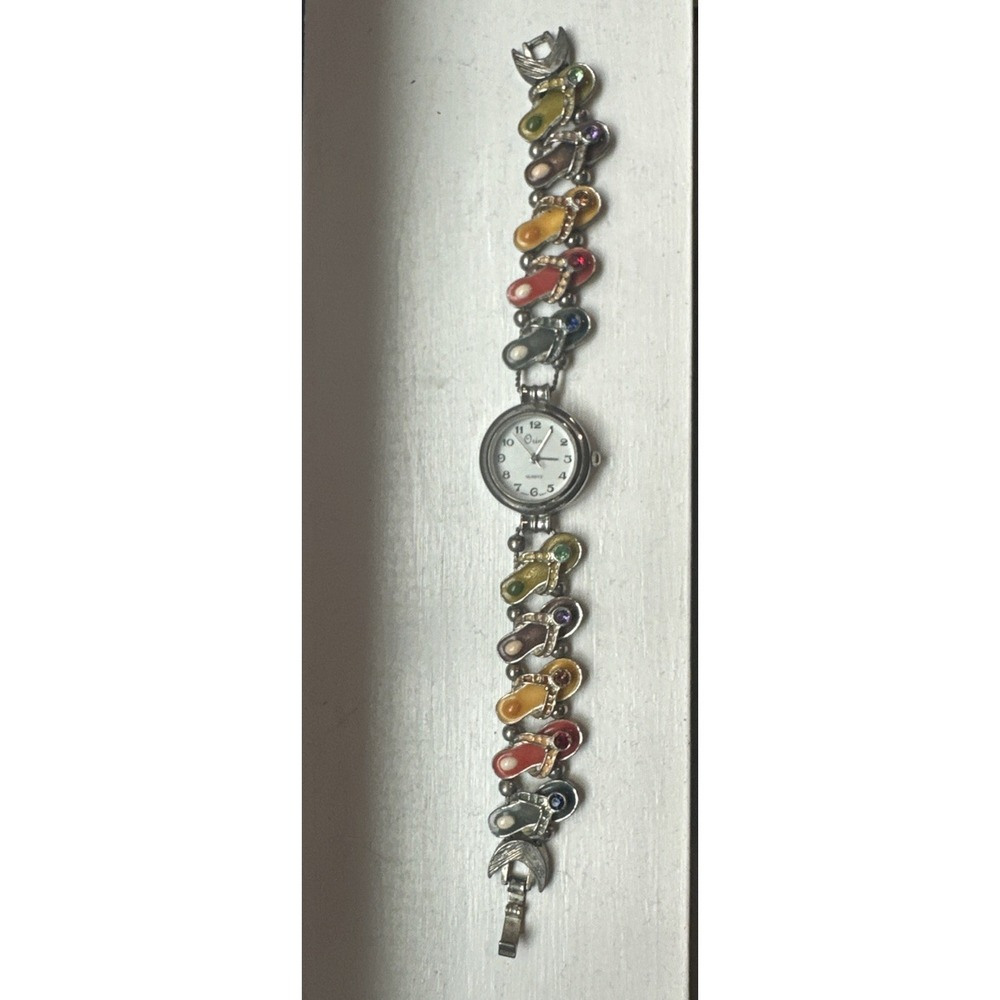 Orlini Flip Flop Watch Japan Movt Analog Novelty Watch Fun Colorful Bracelet